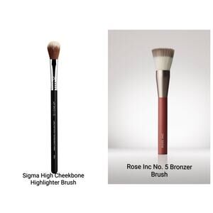 Lot of 2 Makeup Brushes – Sigma F03 High Cheekbone + Rose Inc No. 5 | NWT